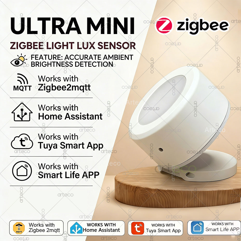 Home Automation Technology - Sensore di Luce Ultra Mini Zigbee,
