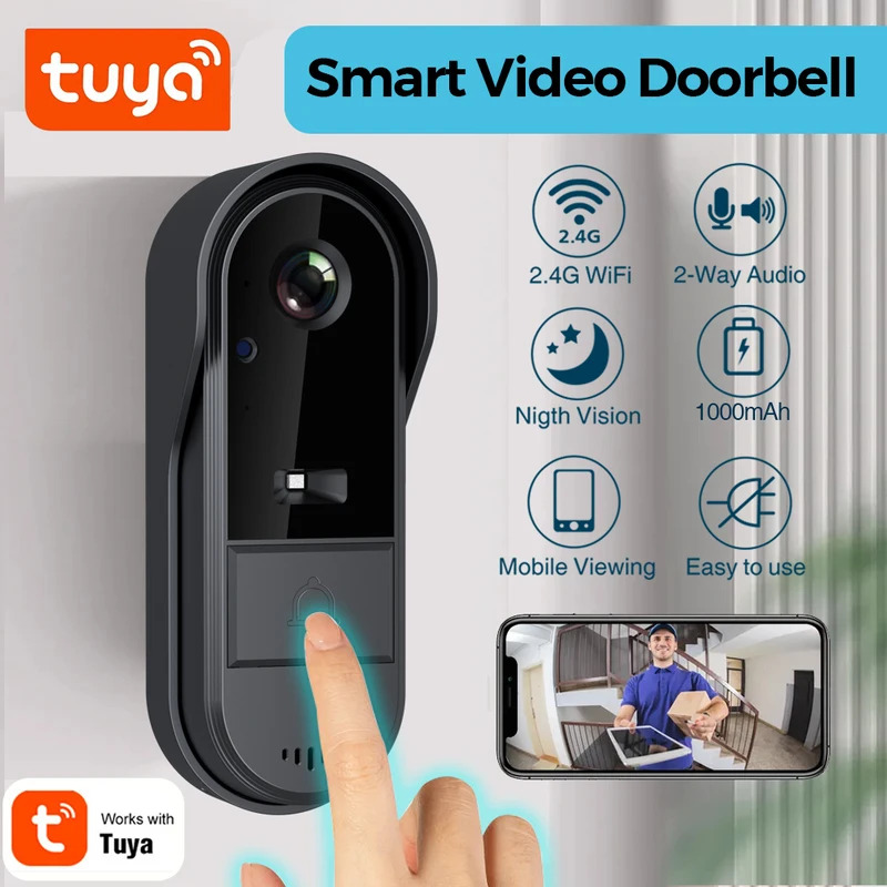 Smart Doorbell Wired - Campanello WiFi Tuya bidirezionale HD 1080P,