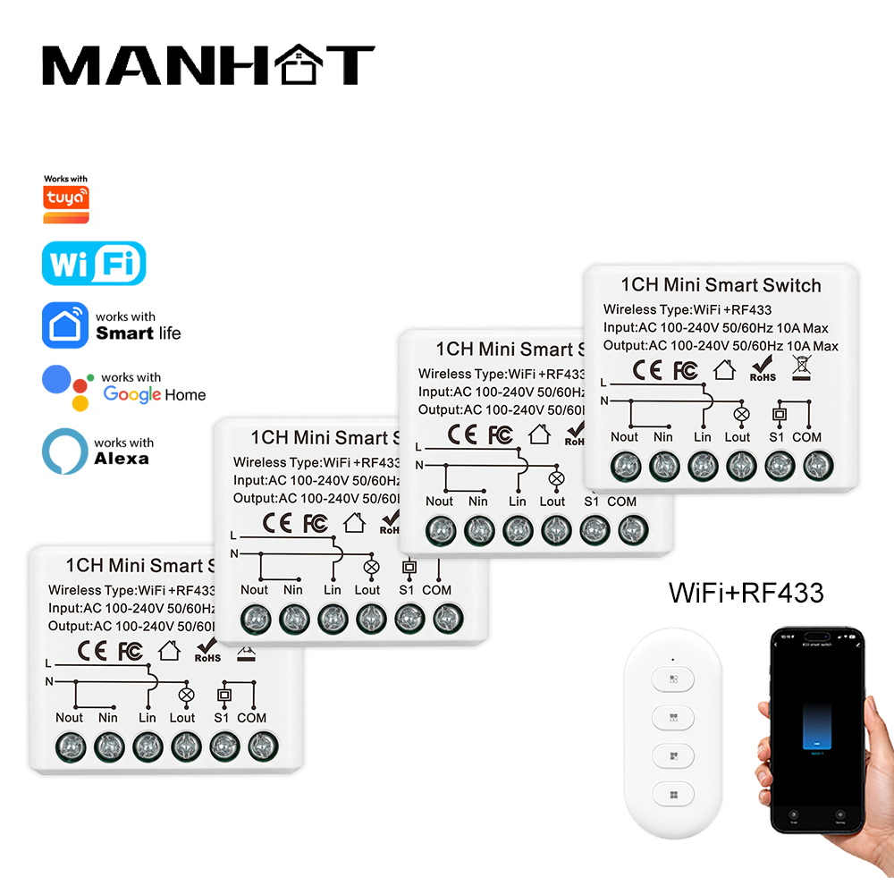 Home Automation Technology - Mini Interruttore Smart WIFI 10A, Relè