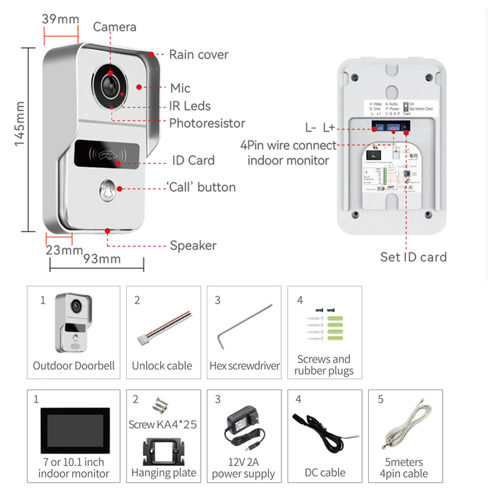 Videocitofono WiFi da 7 pollic - Smart Doorbell Wired recensione e prezzo